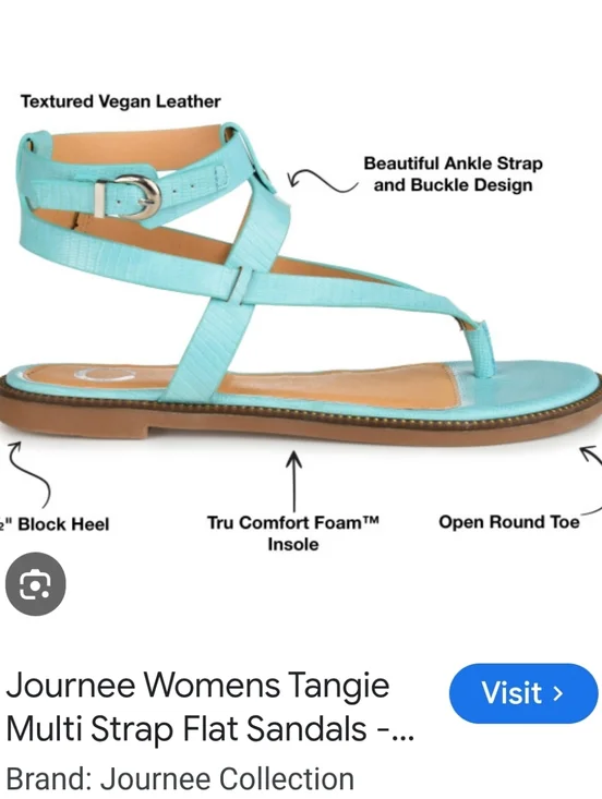JOURNEE TURQUOISE NEW IN BOX T-POST SANDAL SZ 7 - Picture 4 of 12